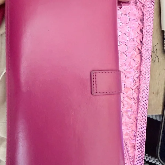 AUTH YSL Saint Laurent Classic Pink Y-Ligne Wallet - Picture 5 of 12